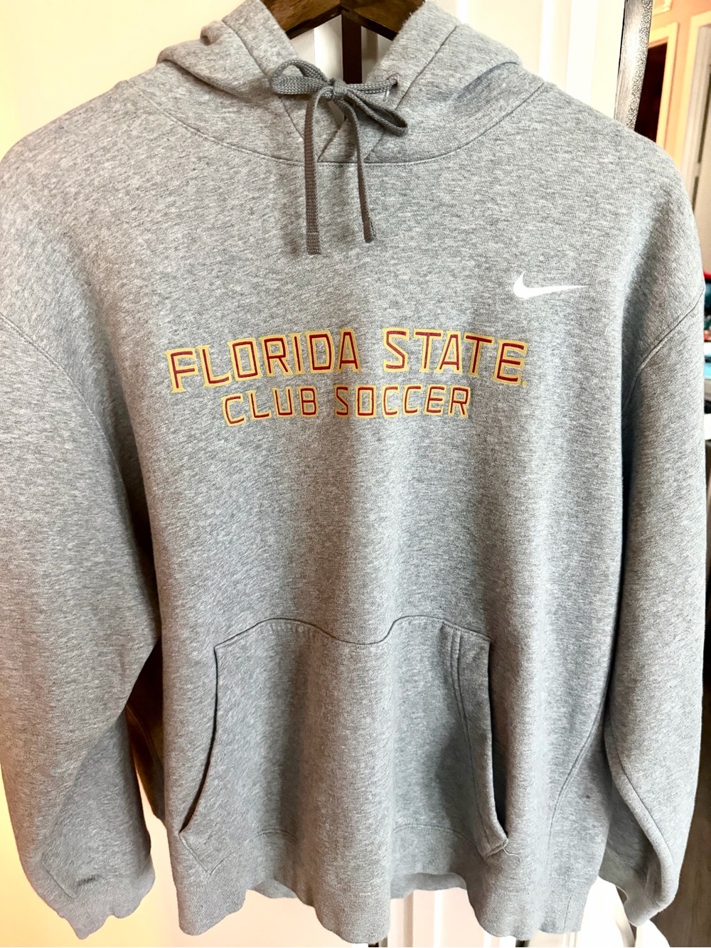 Nike XXL Gray Florida State Club Soccer Pullover Hoodie